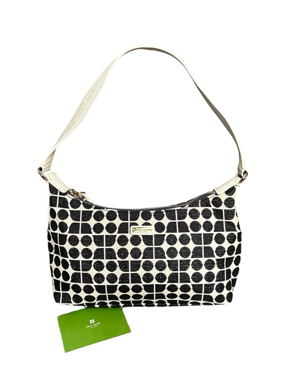 Kate Spade Vintage Noel Dot Shoulder Bag Metallic Thread & Patent Leather Accent
